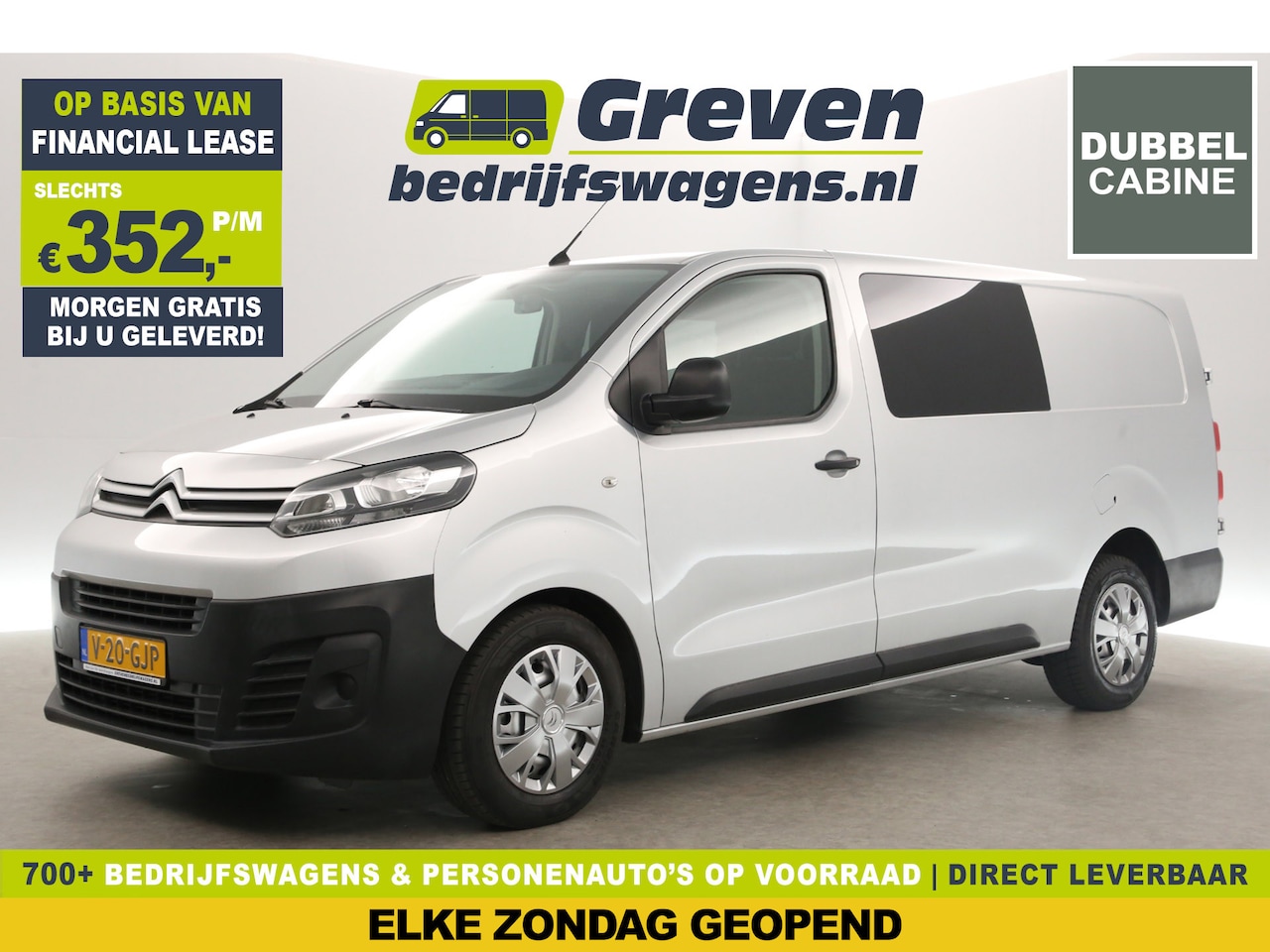 Citroën Jumpy - 2.0 BlueHDI L3H1 | MARGE! | Dubbele Cabine | 5 Persoons | Airco Carplay Cruise PDC Navi El - AutoWereld.nl