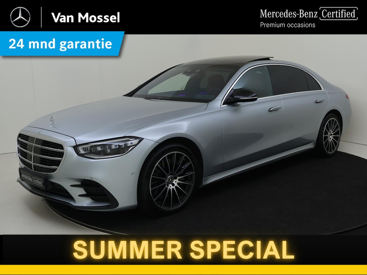 Mercedes-Benz S-klasse - 500 4MATIC Lang AMG Line /Panoramadak /HUD /Rijassistentiepakket /Nappa /Burmester 3D - AutoWereld.nl