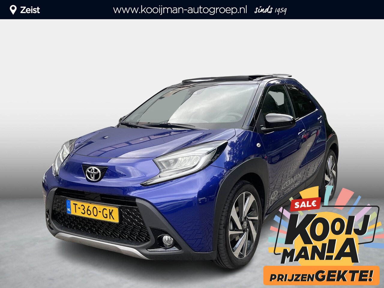Toyota Aygo X - 1.0 VVT-i MT envy Cabrio leuke Two-Tone blauw/zwarte uitvoering | Draadloos telefoonlader - AutoWereld.nl