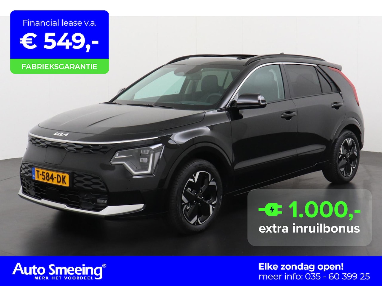 Kia e-Niro - DynamicPlusLine 64.8 kWh 3-fase | Schuifdak | Leder | Head-up display | Dodehoekdetectie | - AutoWereld.nl