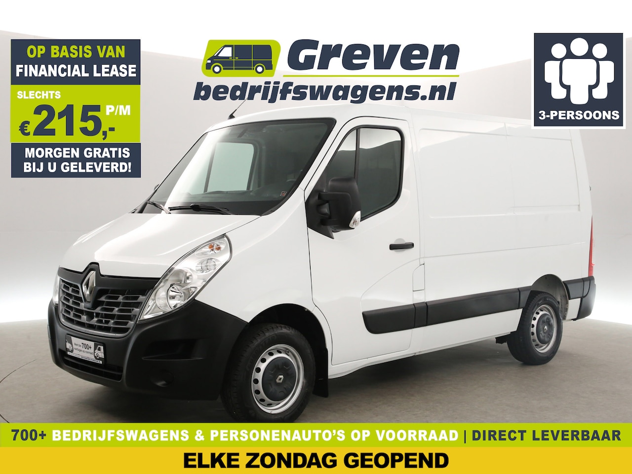 Renault Master - T28 2.3 dCi L1H1 Airco Camera Parkeersensoren 3 Persoons Elektrpakket Trekhaak - AutoWereld.nl