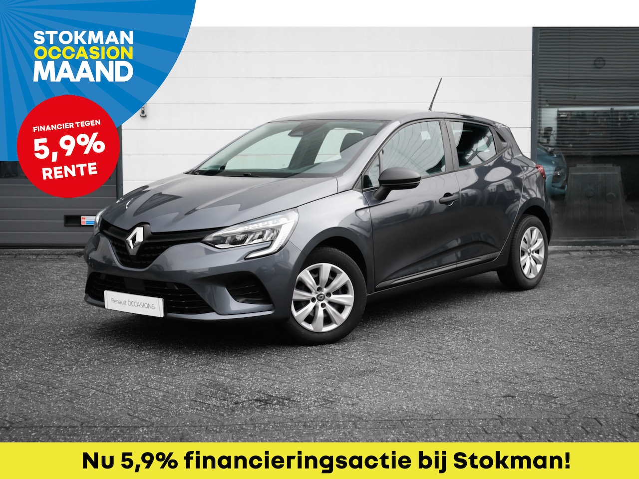 Renault Clio - 1.0 TCe 100 PK Life | Airco | Blue Tooth | DAB Radio | Ramen voor elektrisch | Gris Titane - AutoWereld.nl