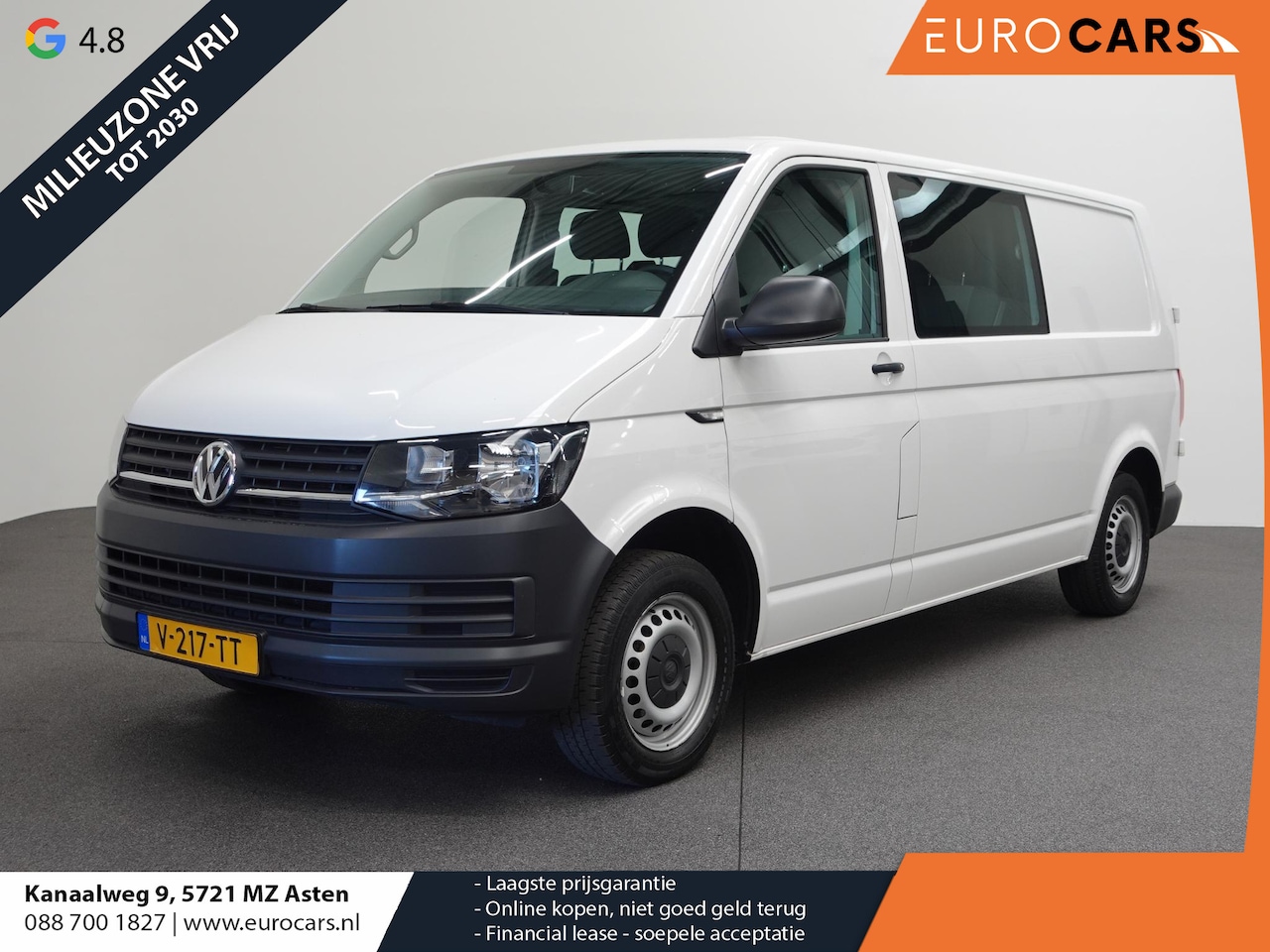 Volkswagen Transporter - T6 L2H1 102pk Dubbele cabine Airco Cruise control Trekhaak Euro6 Bluetooth - AutoWereld.nl