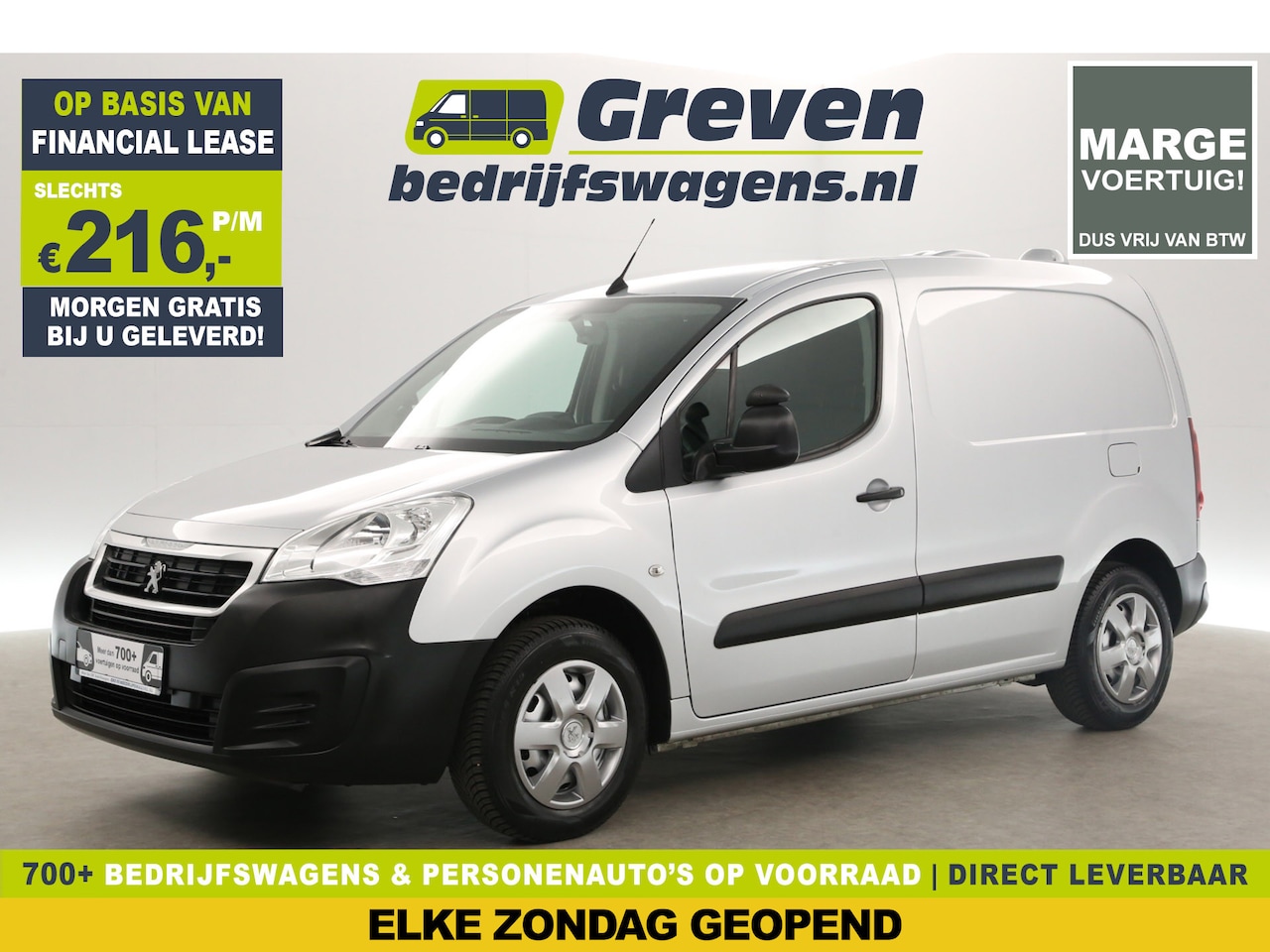 Peugeot Partner - 122 1.6 BlueHDi L1H1 | MARGE! | Airco Cruise Carplay Navigatie PDC Elektrpakket Schuifdeur - AutoWereld.nl