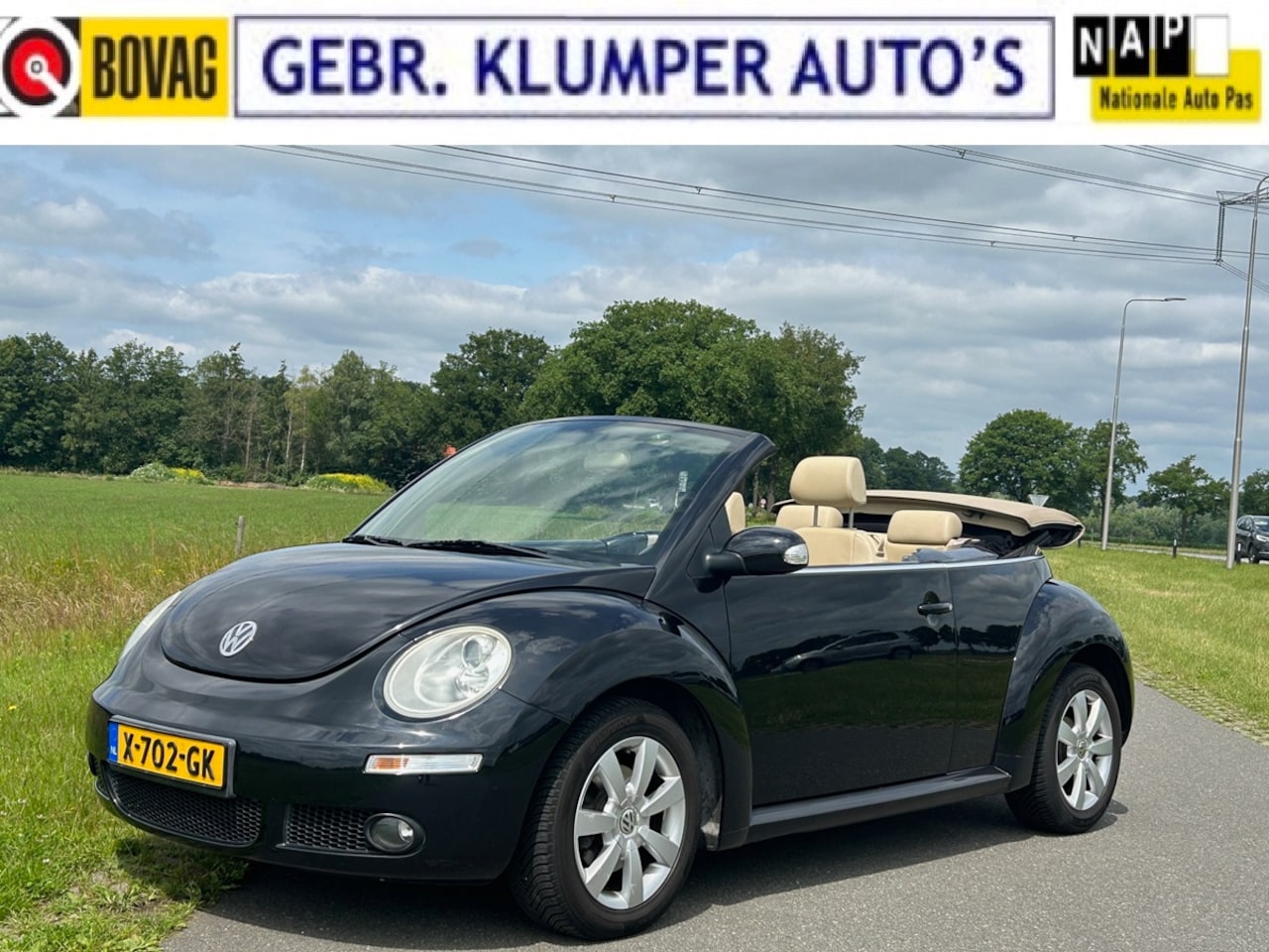 Volkswagen New Beetle Cabriolet - 1.6 Highline Leer, Airco, Stoelverwarming, Isofix - AutoWereld.nl