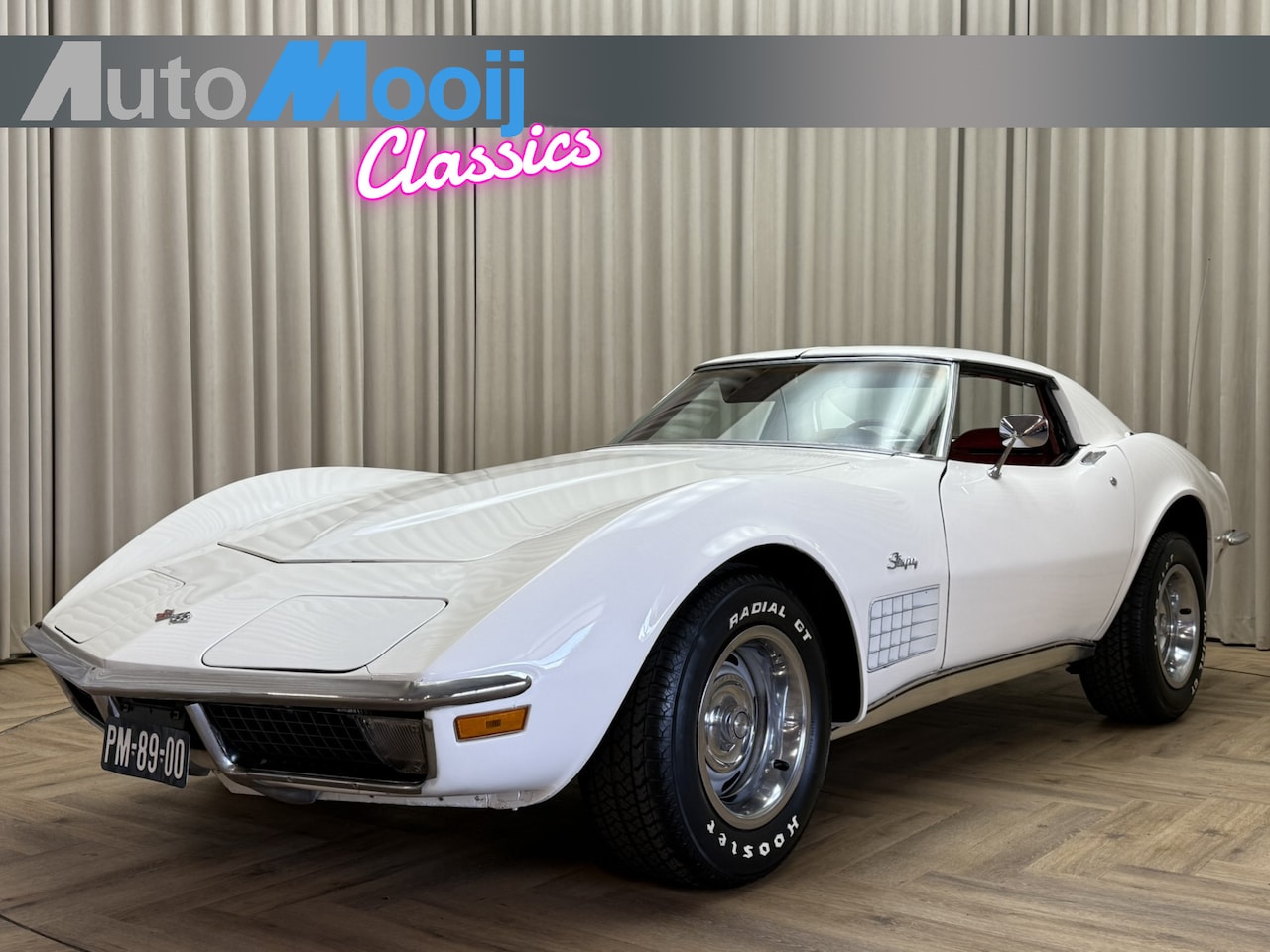 Chevrolet Corvette - C3 Targa *LAST YEAR FULL CHROME BUMPERS* 1972 / Automatic / CLASSIC WHITE & RED VINYL - AutoWereld.nl