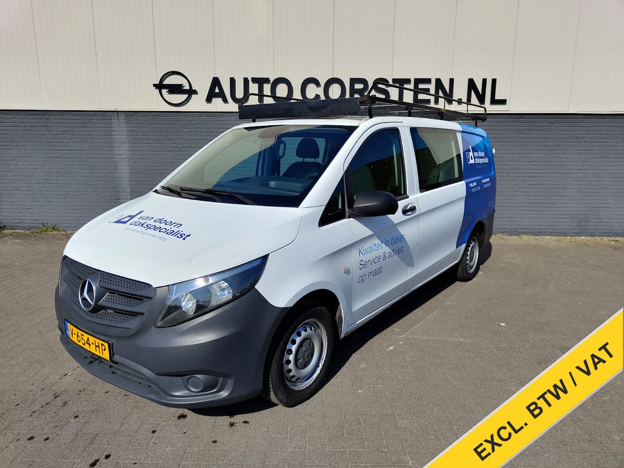 Mercedes-Benz Vito - 111 CDI Lang Dubbele Cabine Airco Trekhaak Imperial+Ladderrol Bluetooth Licht/Regen-Sensor - AutoWereld.nl