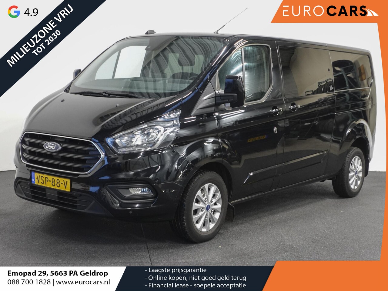 Ford Transit Custom - 300 2.0 TDCI L2H1 Limited Dubbele cabine Automaat Navigatie Airco 2 Schuifdeuren Trekhaak - AutoWereld.nl