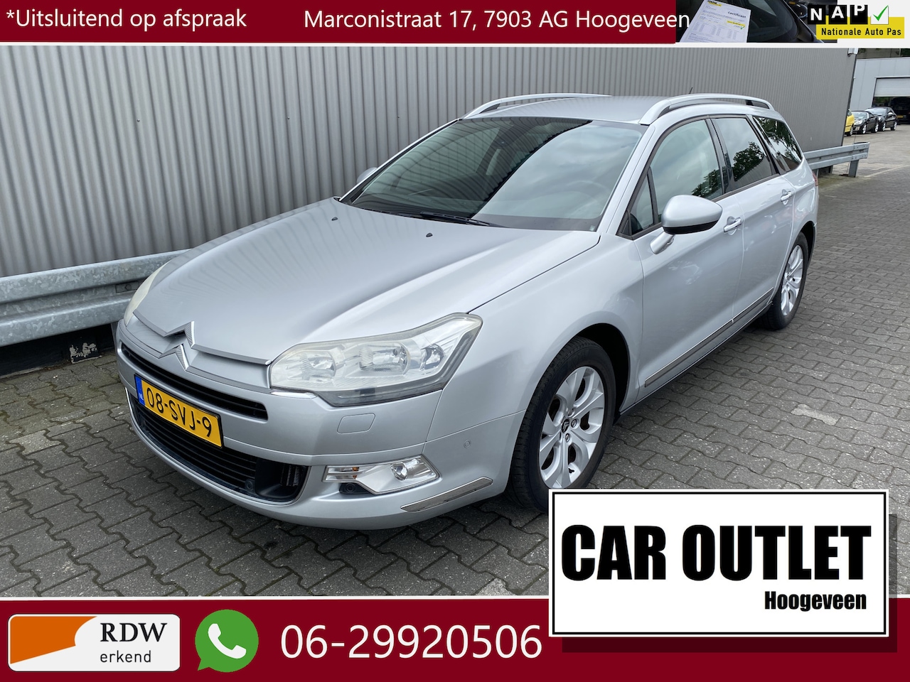 Citroën C5 Tourer - 1.6 THP Business 164Dkm.NAP, Half Leer, Navi, Clima, CC, PDC, LM, Trekh, nw. APK – Inruil - AutoWereld.nl