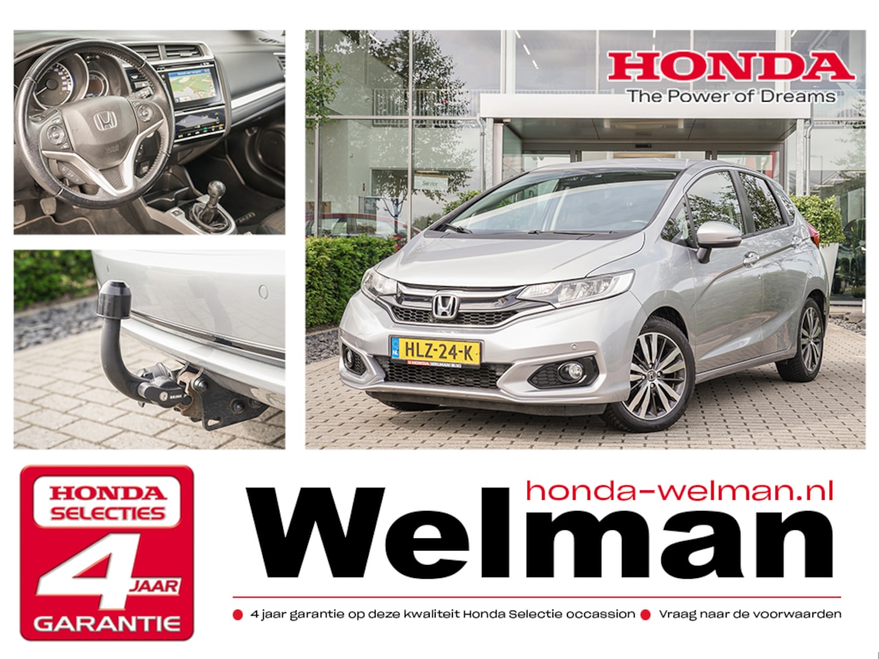 Honda Jazz - 1.3i V-TEC ELEGANCE - NAVIGATIE - TREKHAAK - ALL WEATHERS - AutoWereld.nl