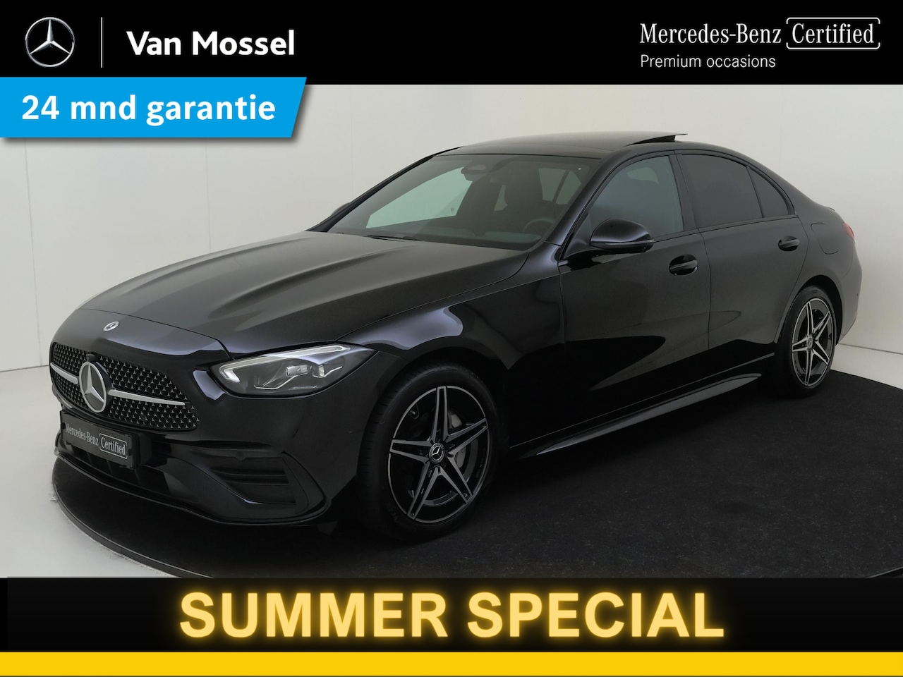Mercedes-Benz C-klasse - 300 e AMG Line Panorama Dak / Nightpakket / Sfeerverlichting / Semi-elektrische stoelen / - AutoWereld.nl