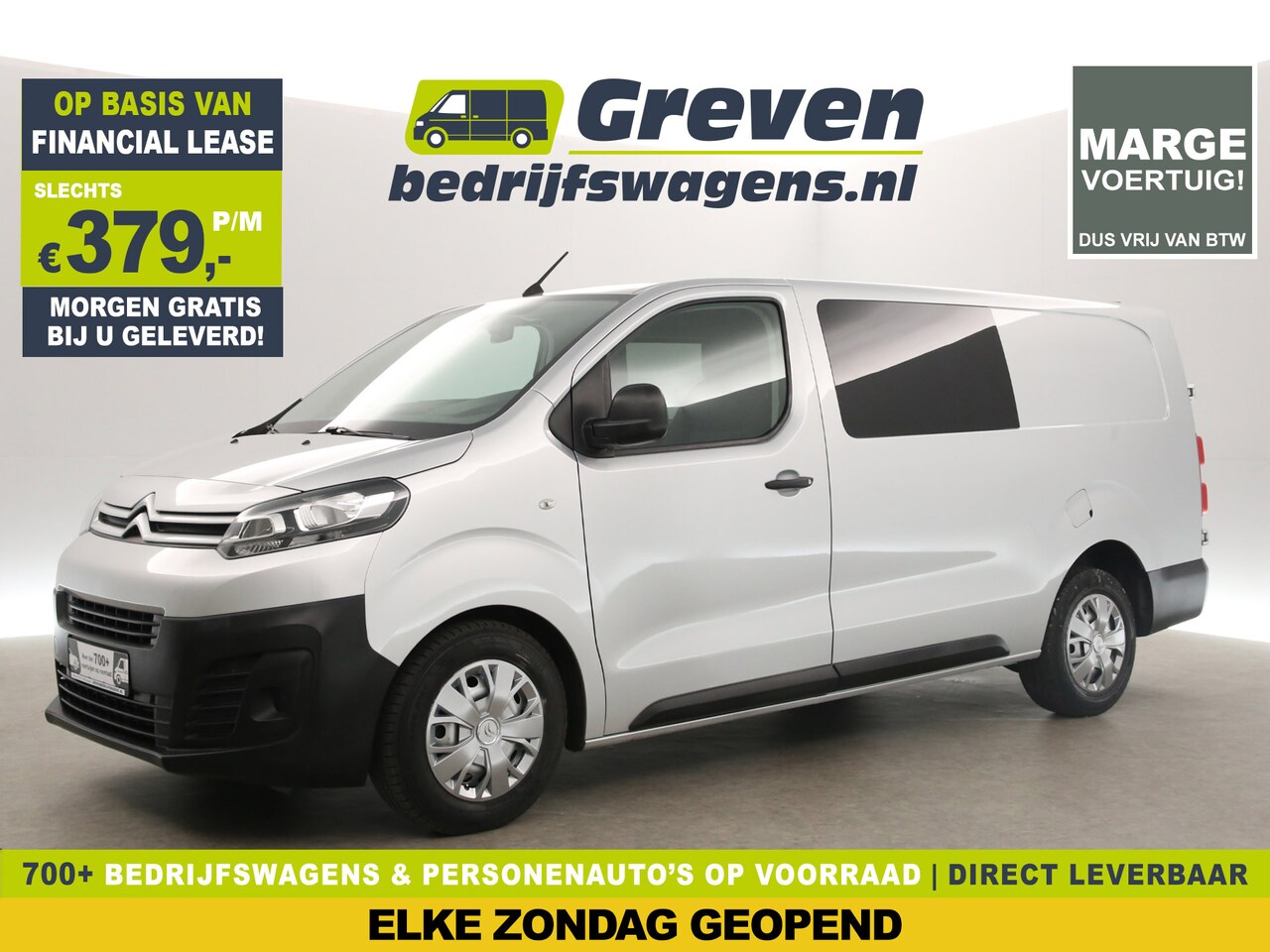 Citroën Jumpy - 2.0 BlueHDI L3H1 | MARGE! | Dubbele Cabine | 5 Persoons | Airco Carplay Cruise Navi PDC Tr - AutoWereld.nl
