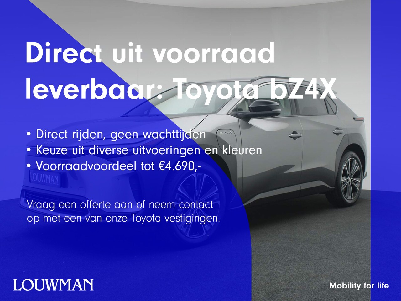 Toyota bZ4X - Premium 4WD 71 kWh *nieuw* | Panoramisch dak | JBL | 20" velgen |  (Bi-Tone lak) - AutoWereld.nl