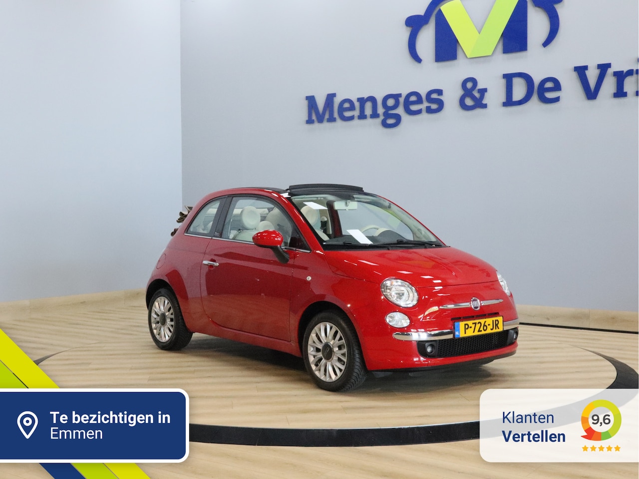 Fiat 500 - 1.2 Lounge Cabrio | Airco | Parkeersensoren | Elek.Ramen | Blue&Me - AutoWereld.nl
