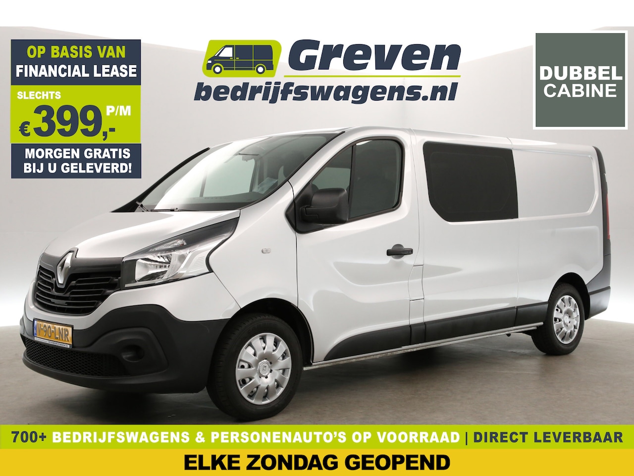 Renault Trafic - 1.6 dCi T29 L2H1 | MARGE! | Dubbele Cabine | 5 Persoons | Airco Cruise Navi Kasten PDC Ele - AutoWereld.nl