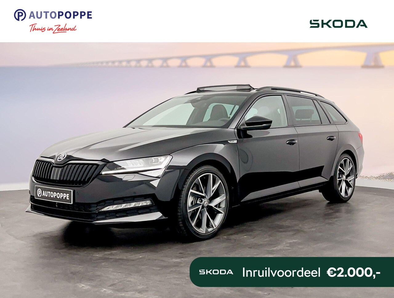 Skoda Superb Combi - Sportline Business 1.5 110 kW / 150 pk TSI Combi 7 Panoramadak - Trekhaak - 19 inch LM - AutoWereld.nl