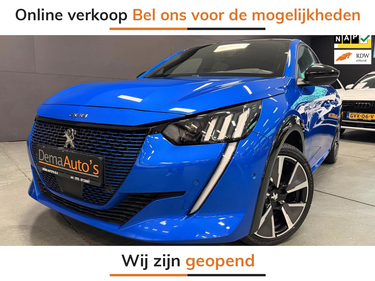 Peugeot e-208 - EV GT 57 kWh NAVI/V-COCKPIT/DAB/CARPLAY/ECC/PDC/CRUISE/// - AutoWereld.nl