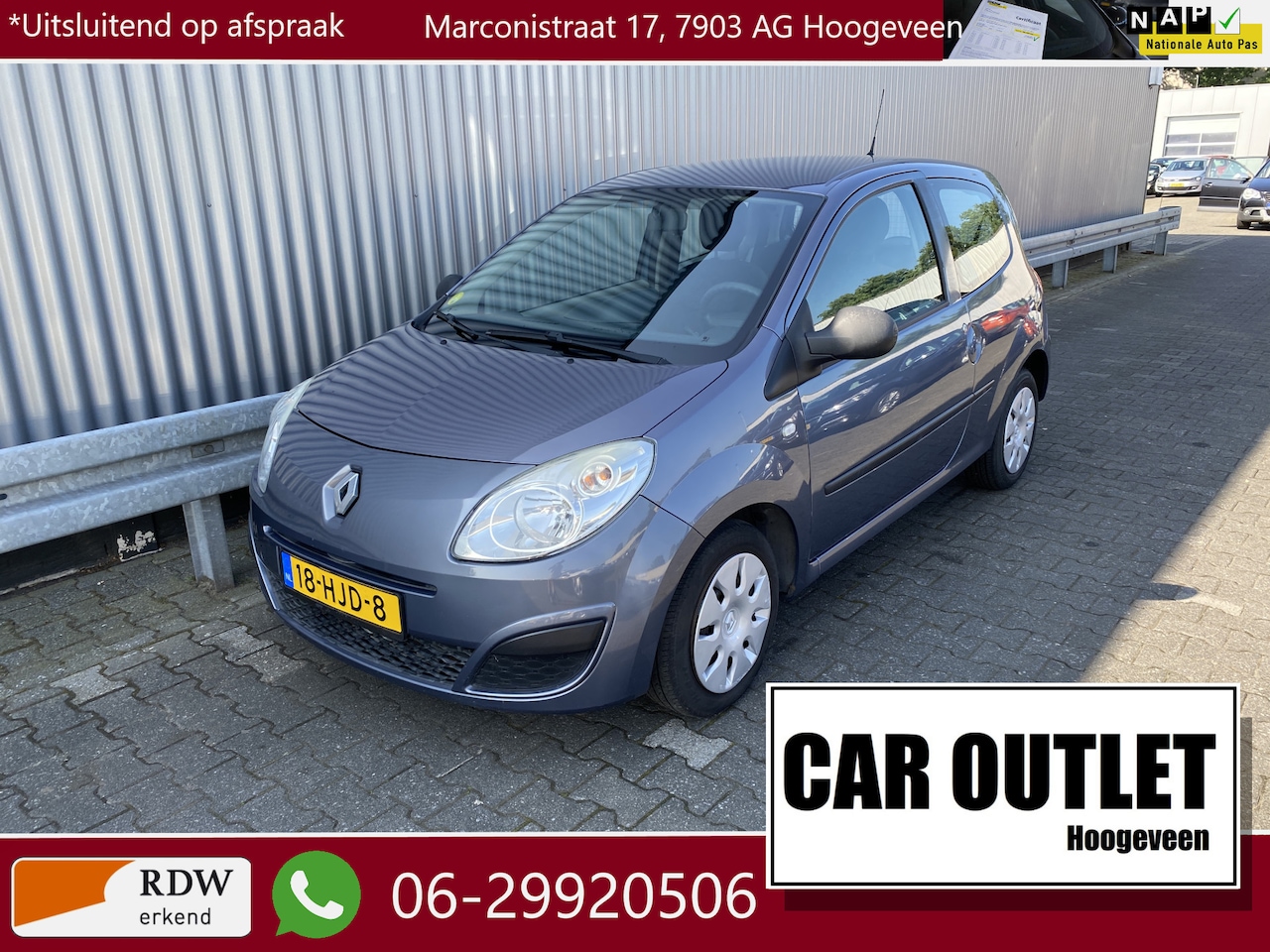 Renault Twingo - 1.2 Authentique 102Dkm.NAP, A/C, Kenwood Audio & nw. APK – Inruil Mogelijk – - AutoWereld.nl