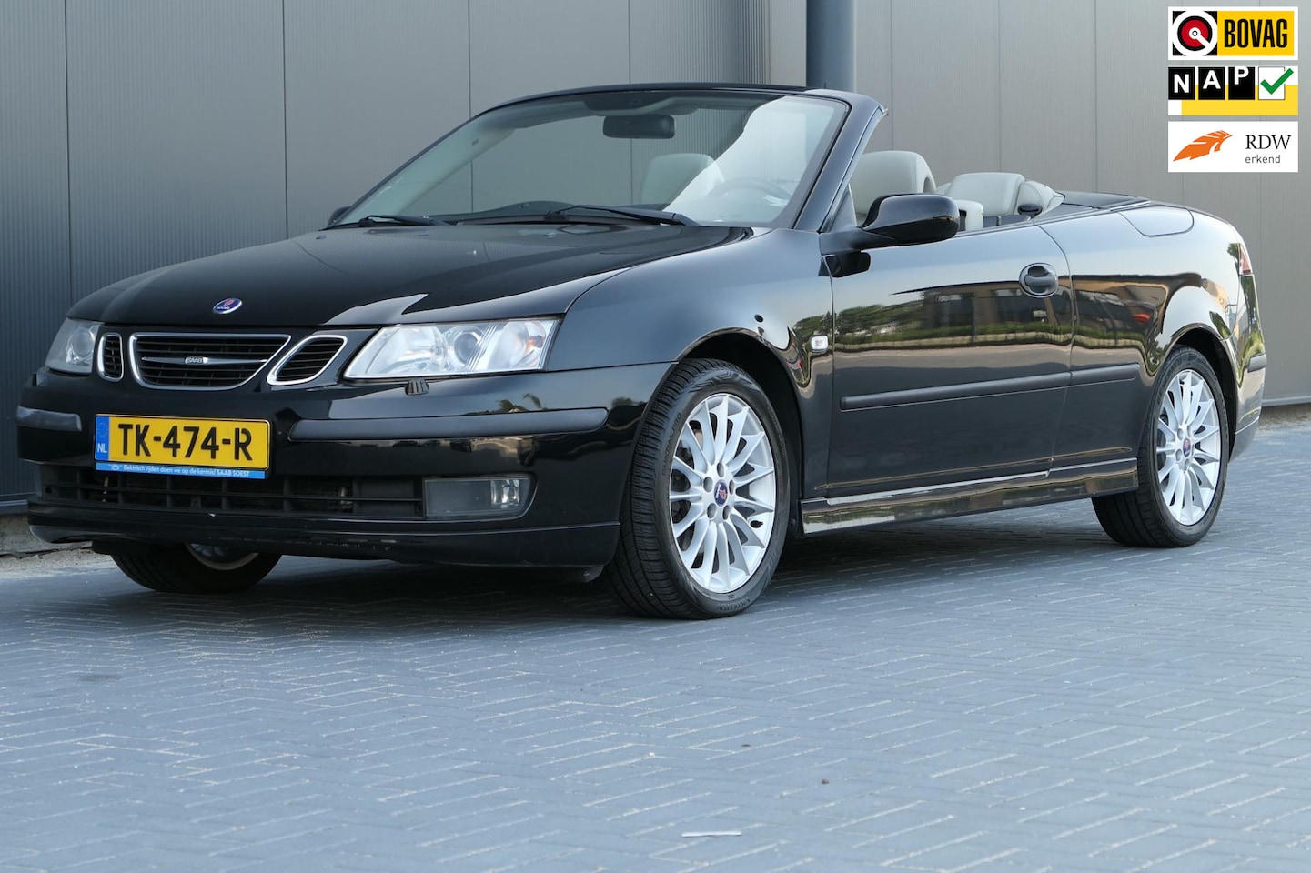 Saab 9-3 Cabrio - 2.0 T Vector 210pk Automaat Leder Navi Youngtimer - AutoWereld.nl