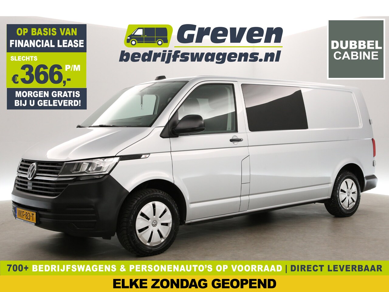Volkswagen Transporter - 2.0 TDI L2H1 | Dubbele Cabine | 5 Persoons | Airco Carplay Cruise PDC Elektrpakket - AutoWereld.nl