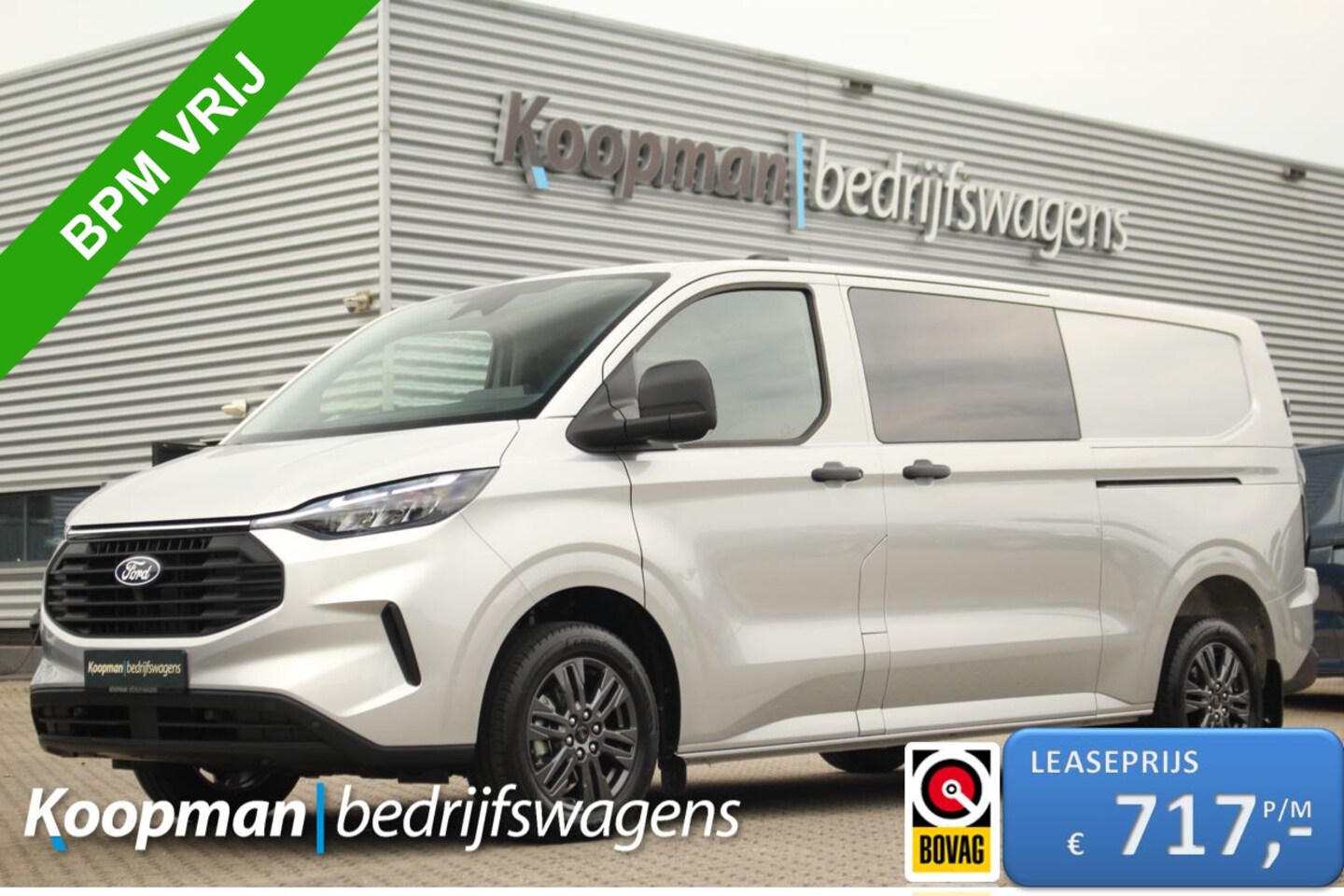 Ford Transit Custom - 320 2.0TDCI 150pk L2H1 Trend DC | L+R Zijdeur | Keyless | Carplay/Android | Lease 717,- p/ - AutoWereld.nl