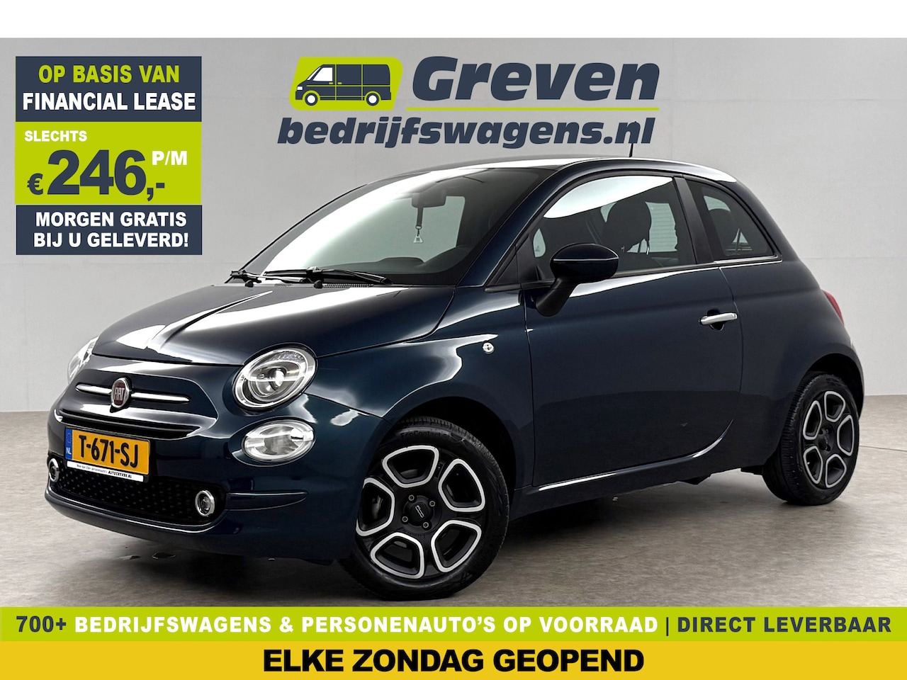 Fiat 500 - 1.0 Hybrid Club LED Carplay Clima Parkeersensoren 15"LMV - AutoWereld.nl