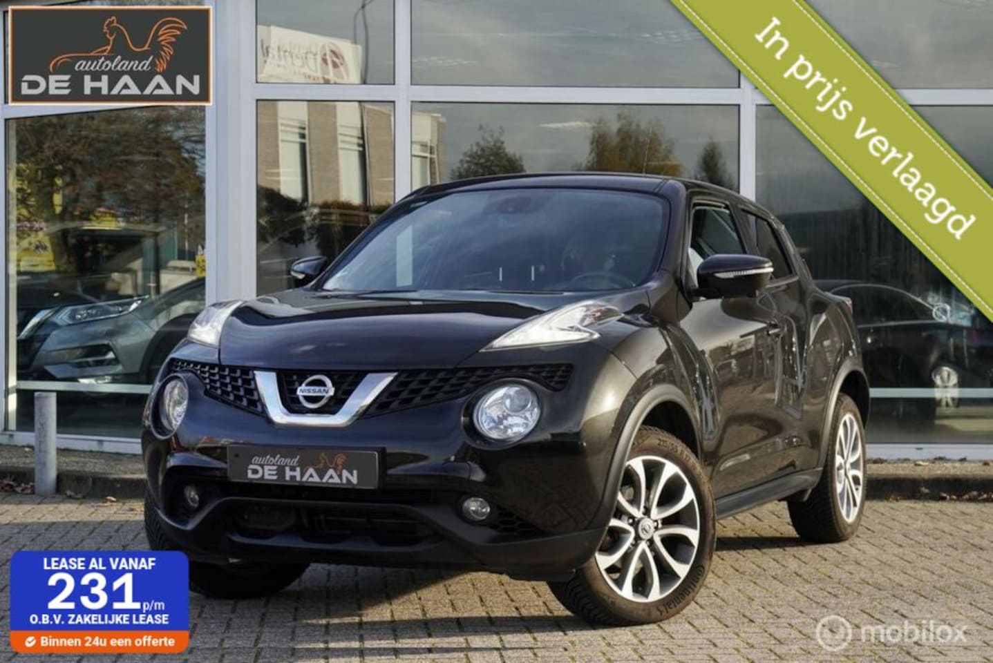 Nissan Juke - ELEKTRISCH GLAZEN PANORAMADAK LEDEREN INT FULL OPTIONS !! TEKNA AUT. 1.6 DIG-T NAVI PANO - AutoWereld.nl
