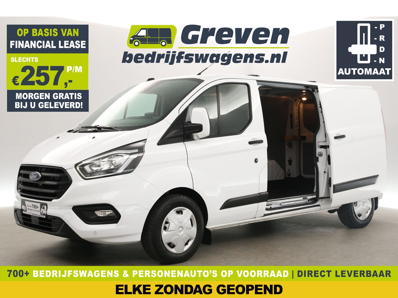 Ford Transit Custom - 300 2.0 TDCI L2H1 Automaat Airco Camera Cruise Carplay LED 2xSchuifdeur PDC 3 Persoons - AutoWereld.nl