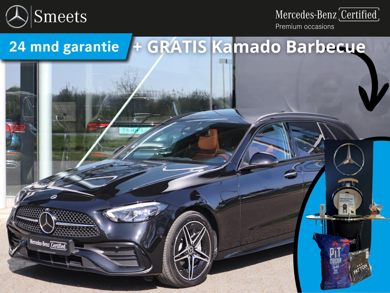 Mercedes-Benz C-klasse Estate - 300 e AMG Line | Memory Seats | Trekhaak | Panoramadak | Dodehoekassistent | HUD | 360 cam - AutoWereld.nl
