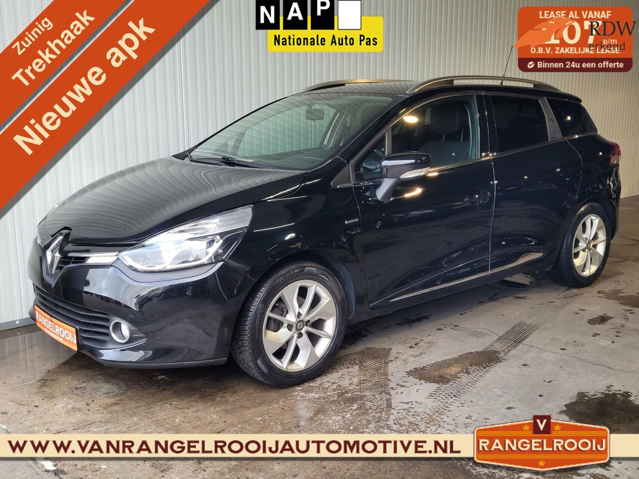 Renault Clio Estate - 0.9 TCe Limited 0.9 TCe Limited, trekhaak, airco, cruise, navi, 16" lmv - AutoWereld.nl
