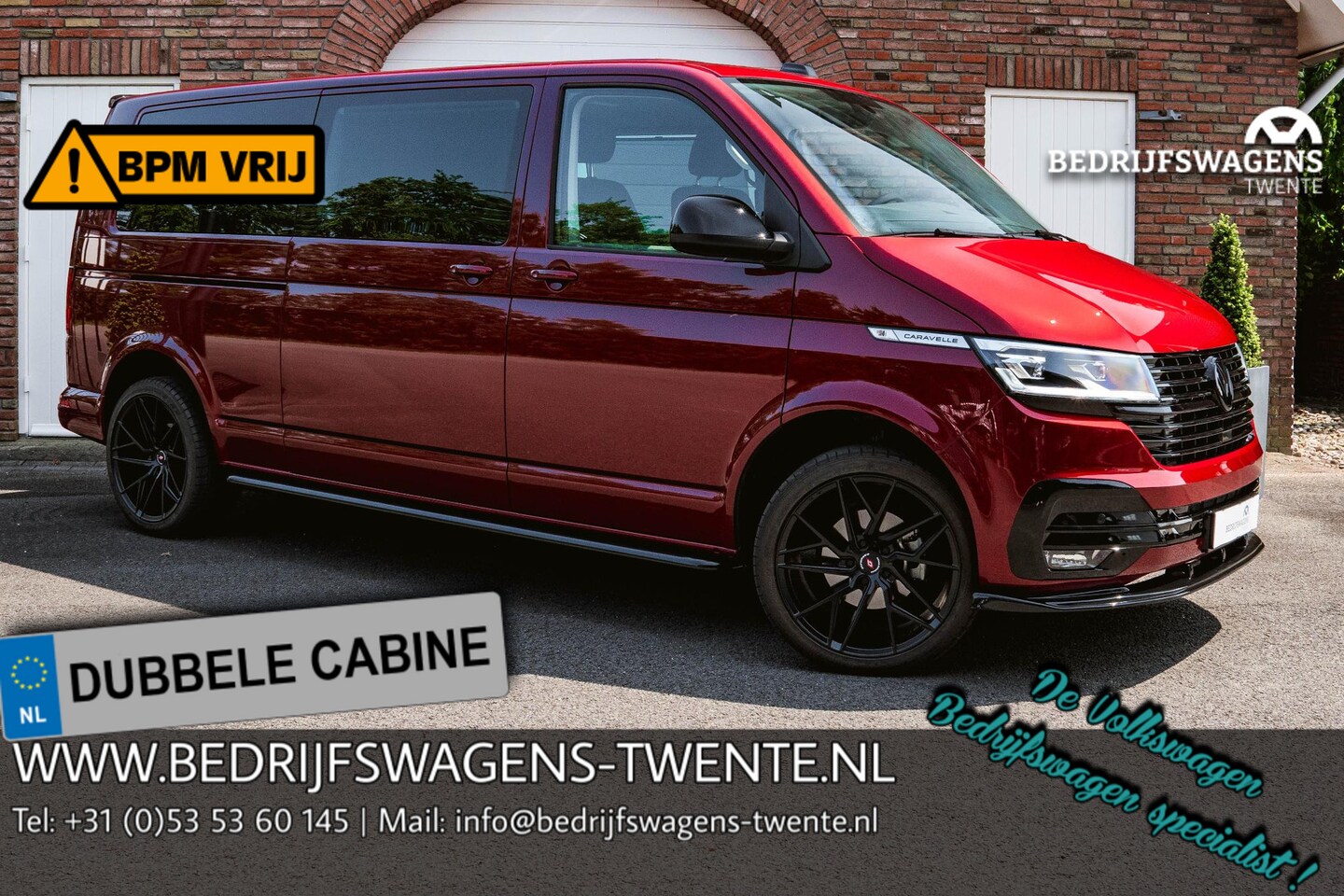 Volkswagen Transporter - 2.0 TDI 150 pk Dubbel Cabine Fontana Red Navi, Camera, 20" LMV, LED Koplampen, Adapt. Crui - AutoWereld.nl
