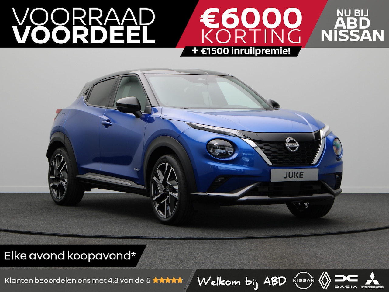 Nissan Juke - N-Design Enigma Black + Cold Pack 1.6L HYBRID 143 | 17" Lichtmetalen velgen | 19" lichtmet - AutoWereld.nl