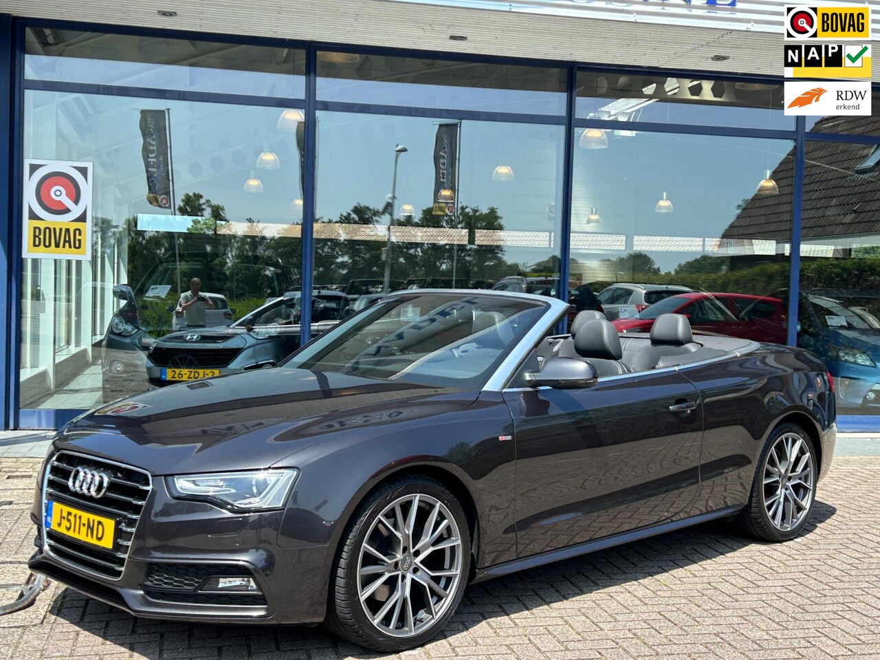 Audi A5 Cabriolet - 1.8 TFSI Sport Edition S-Line Aut. Half Leer Navi Clima Cruise Park. Sens Dealeronderhoude - AutoWereld.nl