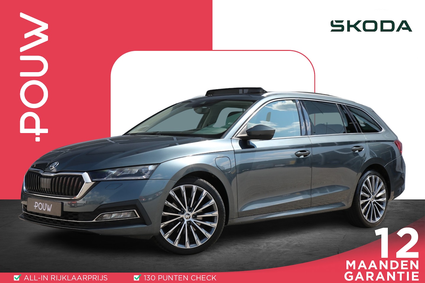 Skoda Octavia Combi - 1.4 TSI iV 204pk DSG PHEV Business | SoH 94% | Panoramadak | Stoelverwarming | Achteruitri - AutoWereld.nl