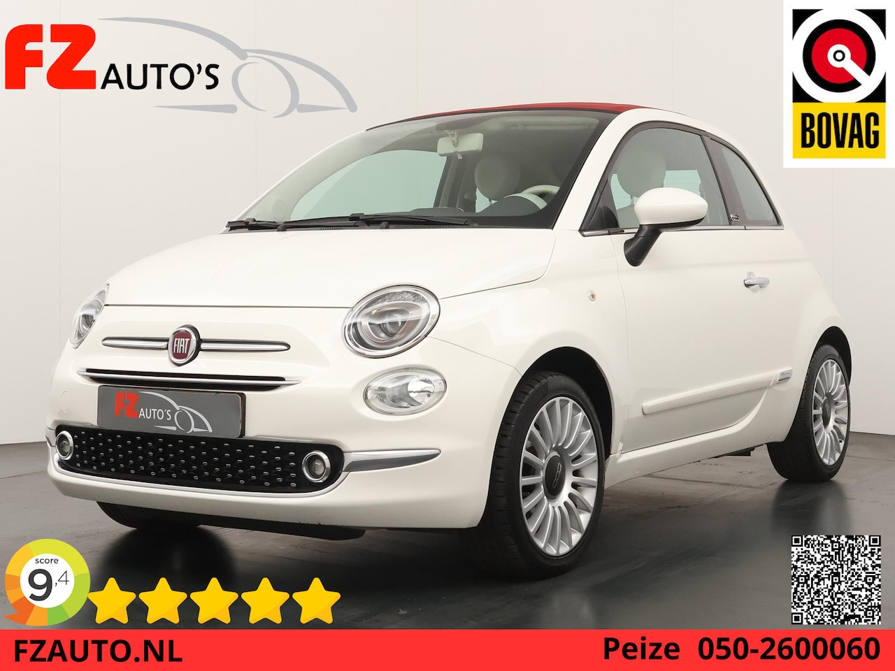Fiat 500 C - 1.2 Lounge - Lichtmetalen velgen - Airconditioning - Parkeersensoren - 4-cilinder! - AutoWereld.nl