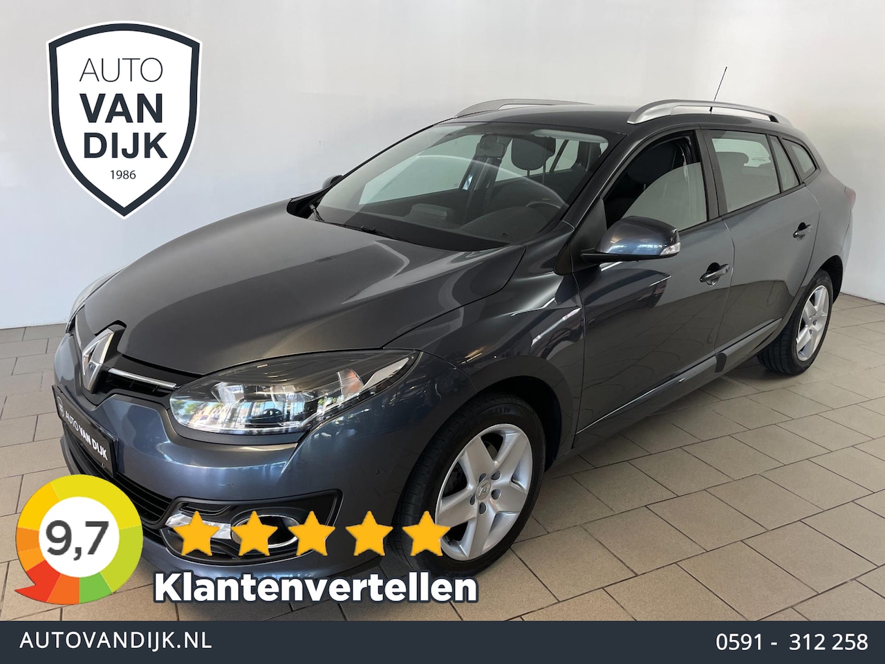 Renault Mégane - 1.5 dCi AIRCO NAVI CRUISE BLUETOOTH PDC SCHERM MULTI STUUR ELEK RAMEN CENT VERG ZEER NETTE - AutoWereld.nl