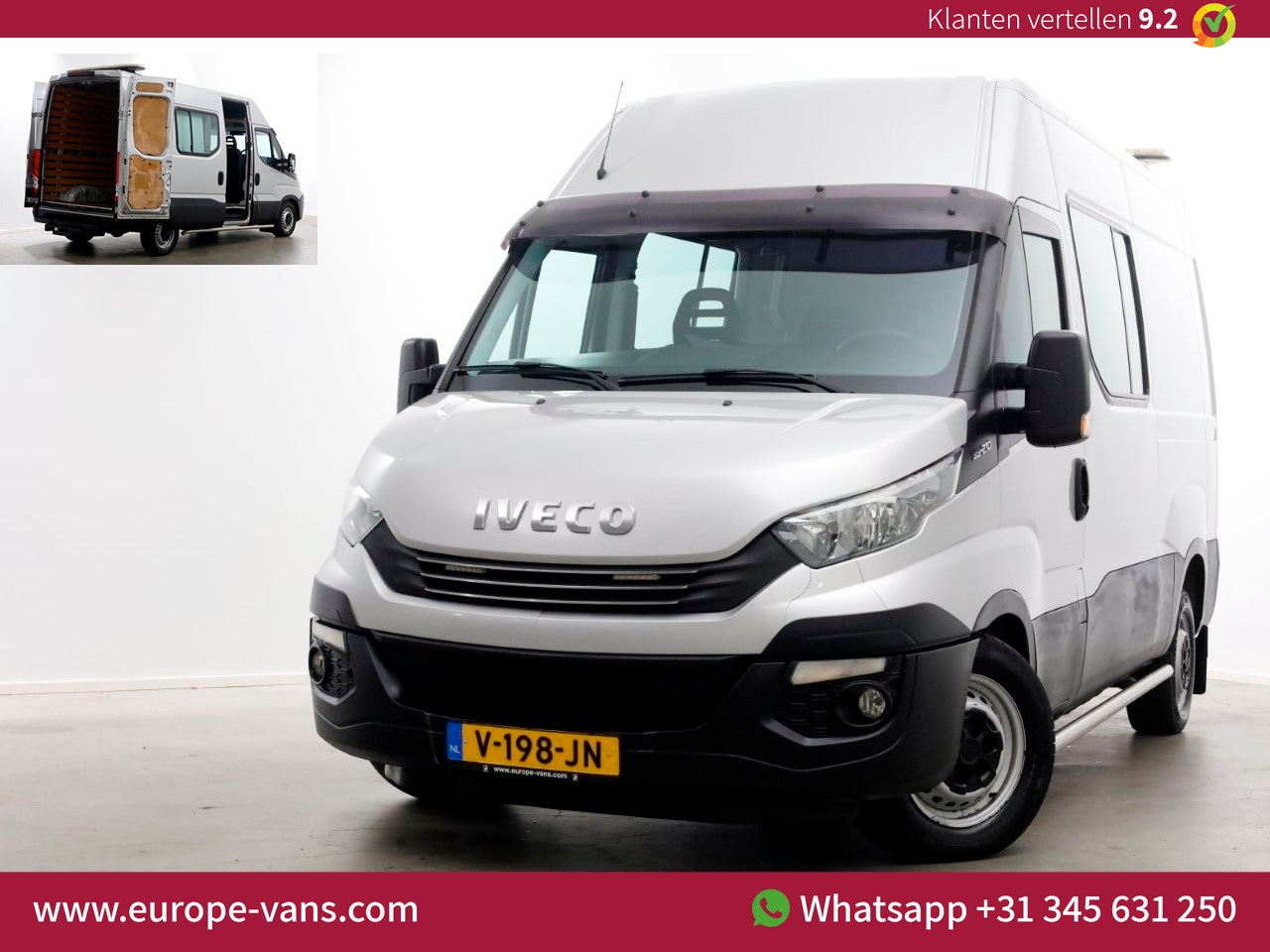 Iveco Daily - 35S21 3.0 210pk Euro6 HiMatic Automaat L2H2 D.C. Trekhaak 3500kg 10-2017 - AutoWereld.nl