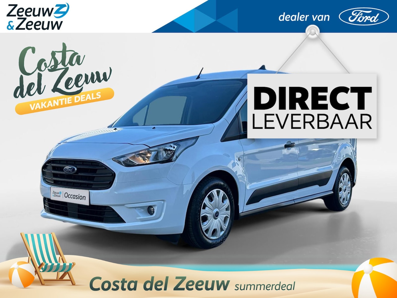 Ford Transit Connect - 1.5 EcoBlue L2 Trend | Direct leverbaar | Snel rijden ! | Bluetooth | Elektrische ramen vo - AutoWereld.nl