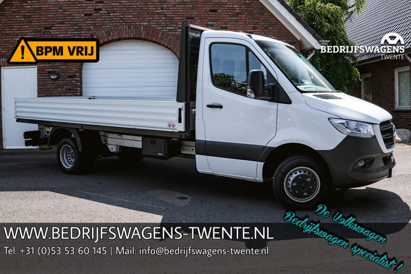 Mercedes-Benz Sprinter - 515 CDI 150 pk Pick Up / Open Laadbak Dubbel Lucht Airco, Apple Carplay, Cruise Control, N - AutoWereld.nl