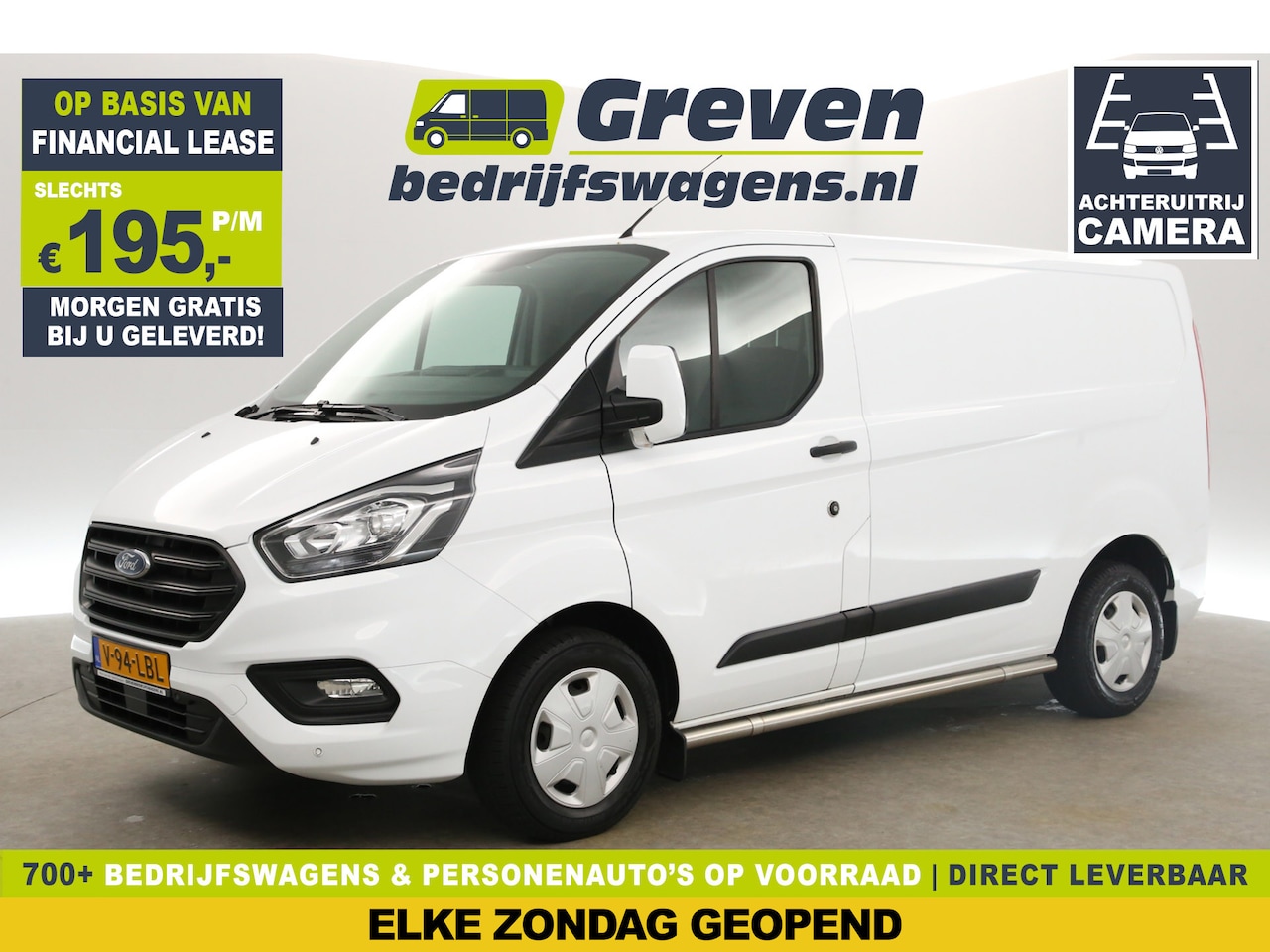 Ford Transit Custom - 280 2.0 TDCI L1H1 Airco LED Camera Cruise Navigatie Trekhaak 3 Persoons PDC Stoelverwarmin - AutoWereld.nl