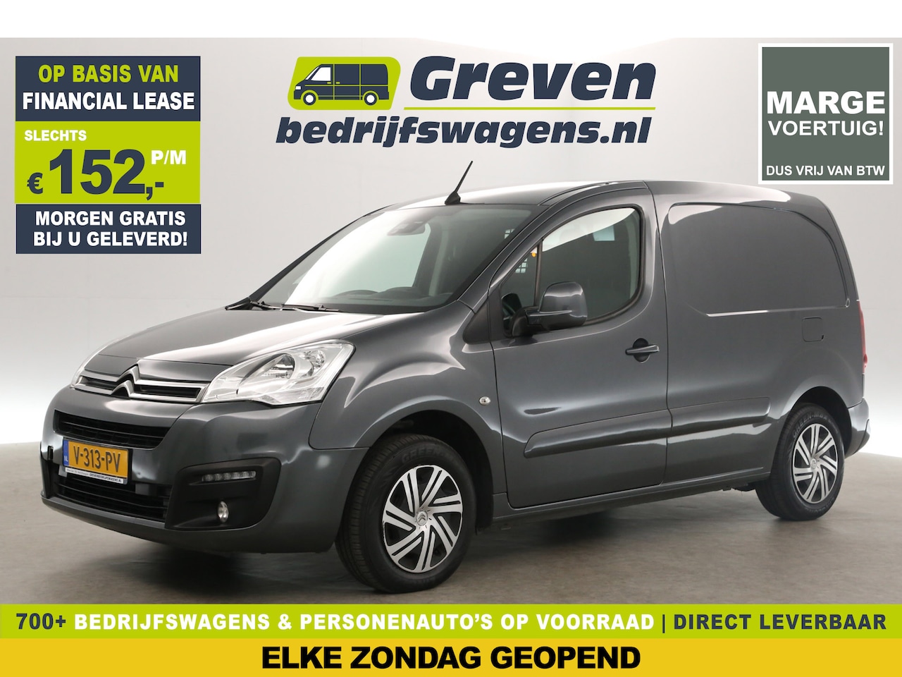 Citroën Berlingo - 1.6 BlueHDI L1H1 | MARGE! | Airco Cruise Navigatie PDC 3 Persoons Elektrpakket Schuifdeur - AutoWereld.nl