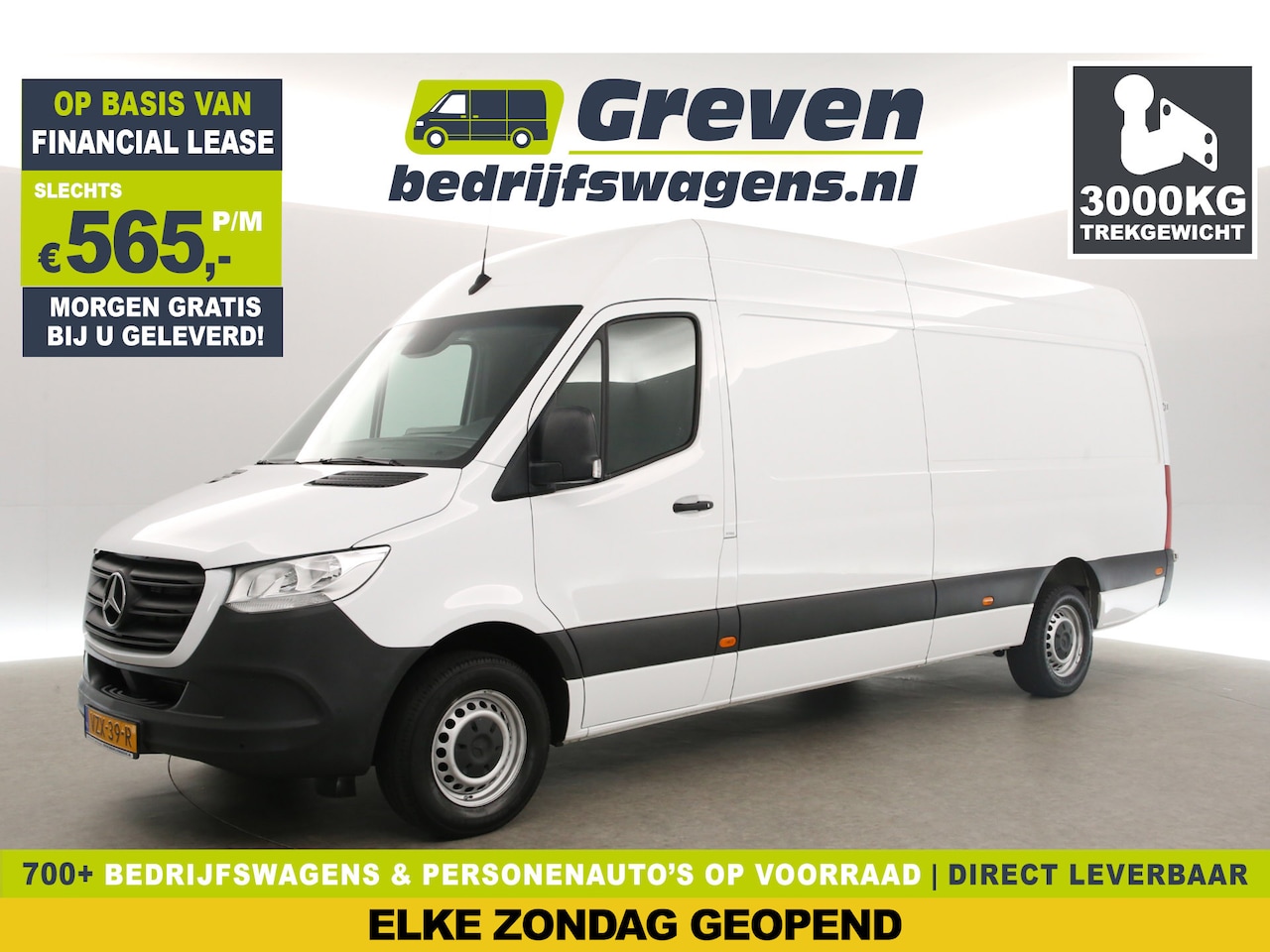 Mercedes-Benz Sprinter - 317 1.9 CDI L3H2 170PK 3500kg Trekgew. Automaat Airco Camera Cruise PDC 3 Persoons Trekhaa - AutoWereld.nl
