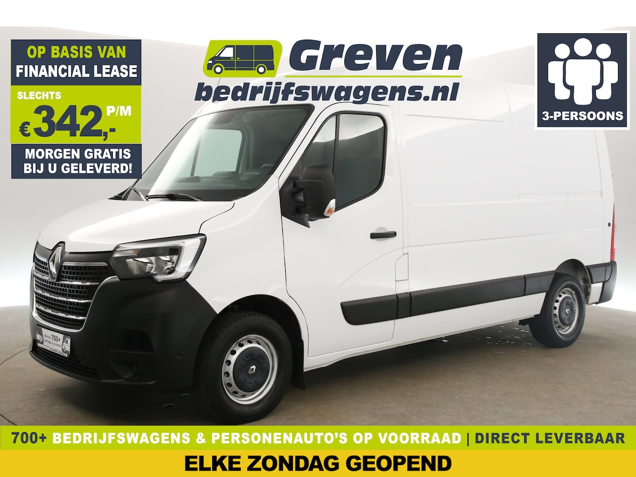 Renault Master - T33 2.3 dCi L2H2 150PK Airco Camera Cruise 3 Persoons PDC LED Elektrpakket Trekhaak - AutoWereld.nl
