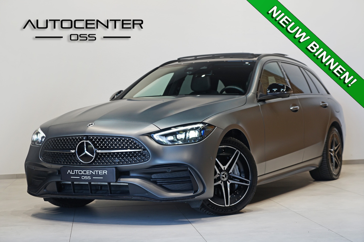 Mercedes-Benz C-klasse Estate - 300 e AMG ✅ MATGRIJS ✅ TREKHAAK ✅ HEAD-UP ✅ 360 ✅ PANO ✅ ADAP.CRUISE - AutoWereld.nl