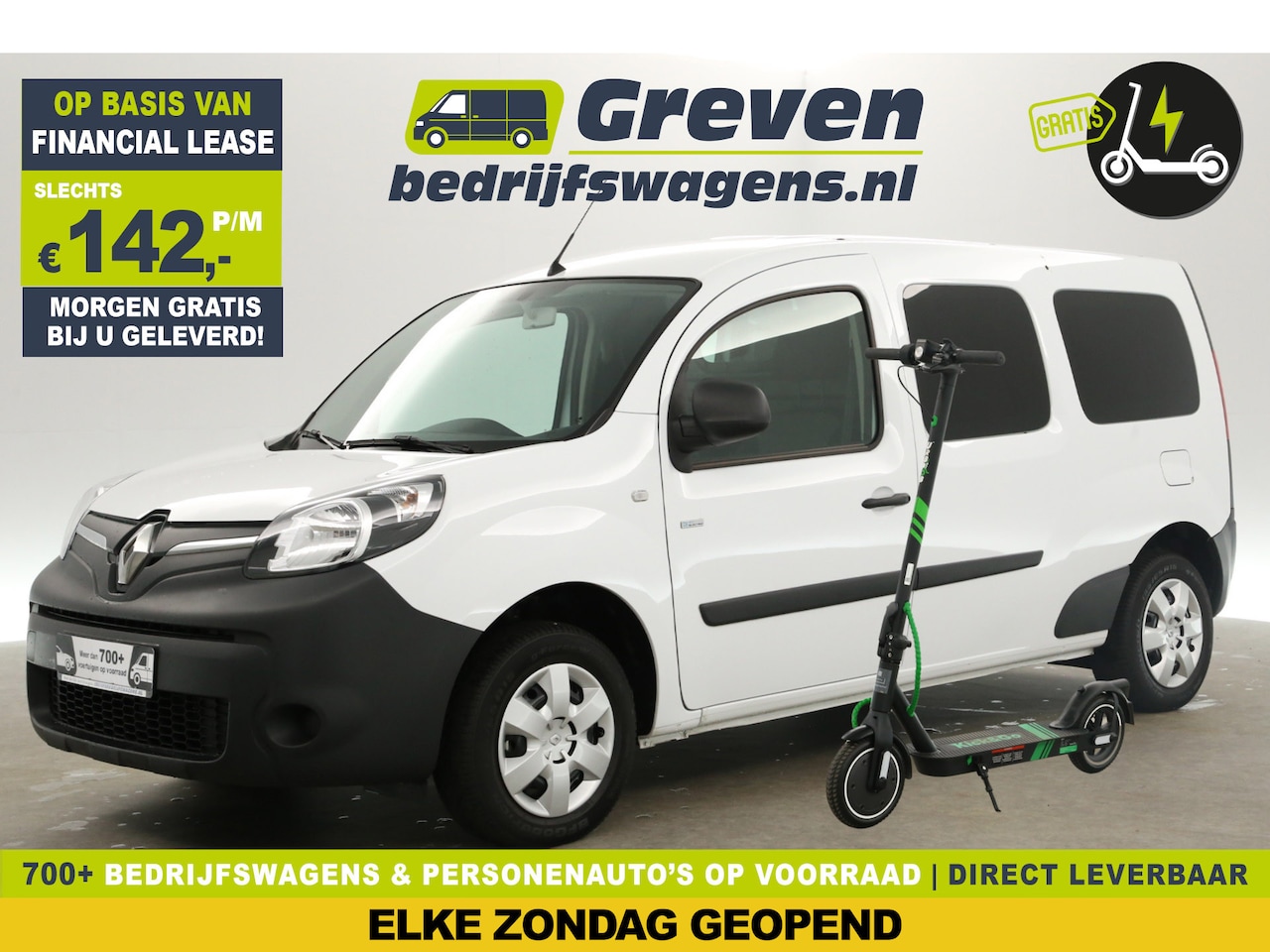 Renault Kangoo - Z.E. L2H1 Huur-Accu | GRATIS E-Step! | EMISSIEVRIJE ZONE | Elektrisch | Automaat | Airco N - AutoWereld.nl