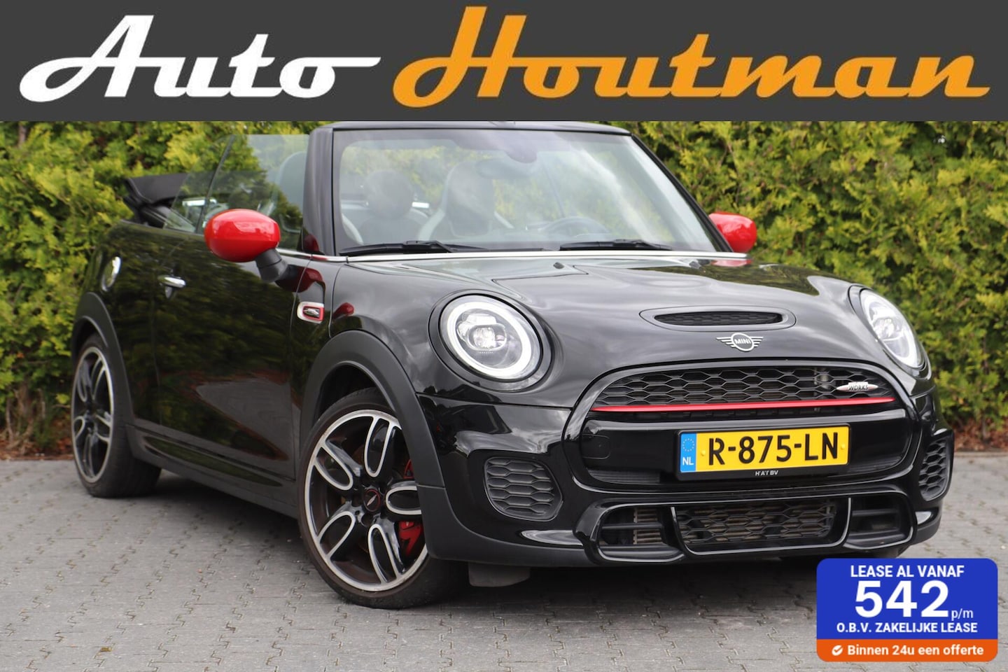 MINI Cabrio - 2.0 John Cooper Works Chili 232 PK Hud|Led|Schaalstoelen|Pdc|CarPlay|ACC|Adaptief Onderste - AutoWereld.nl
