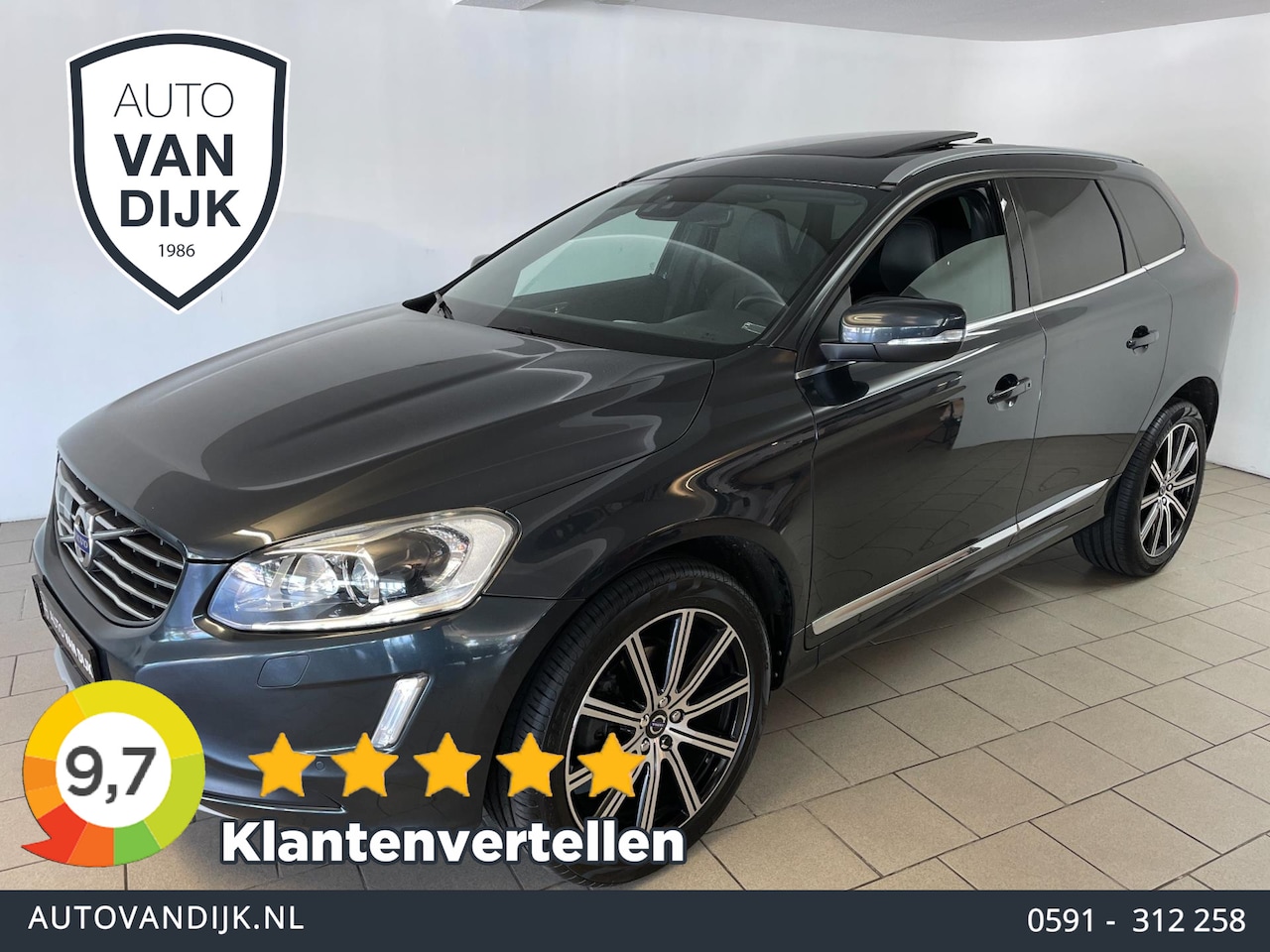 Volvo XC60 - 2.0 D4 FWD R-Design AUTOMAAT PANO DAK AIRCO NAVI CRUISE BLUETOOTH ELEK RAMEN CENT VERG VEL - AutoWereld.nl