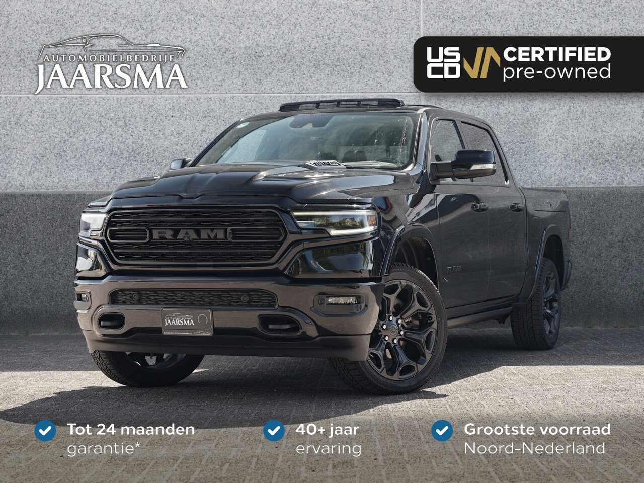 Dodge Ram 1500 - 5.7 V8 4x4 Crew Cab Limited Night |Luchtvering |Volledig Lederen Interieur |Stoelverwarmin - AutoWereld.nl