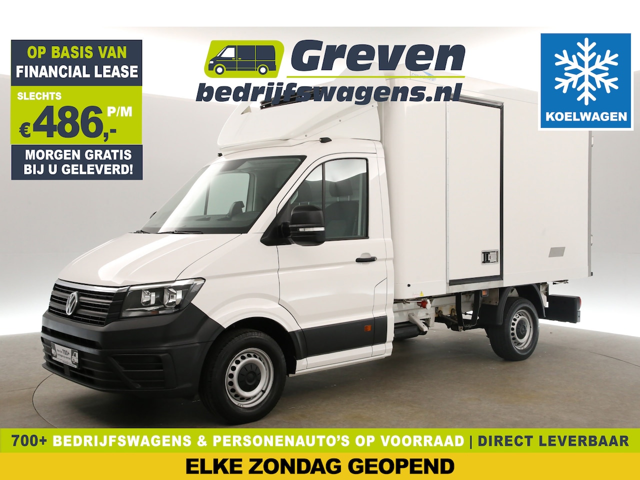 Volkswagen Crafter - 35 2.0 TDI 177PK Koelwagen Bakwagen Zijdeur Airco Koelauto 3 Persoons Laadbak Achterdeuren - AutoWereld.nl