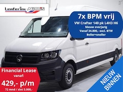 Volkswagen Crafter - 2.0 TDI 140 pk L4H3 Airco, Cruise Control Geveerde Stoel, PDC V+A, 3-Zits, Nieuw Overjarig